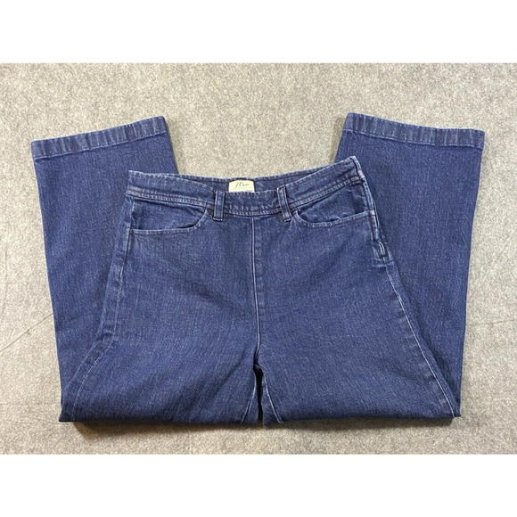 J Crew Pants Womens Size 28 Blue Wide Leg Crop Side Zipper - Picture 1 of 13